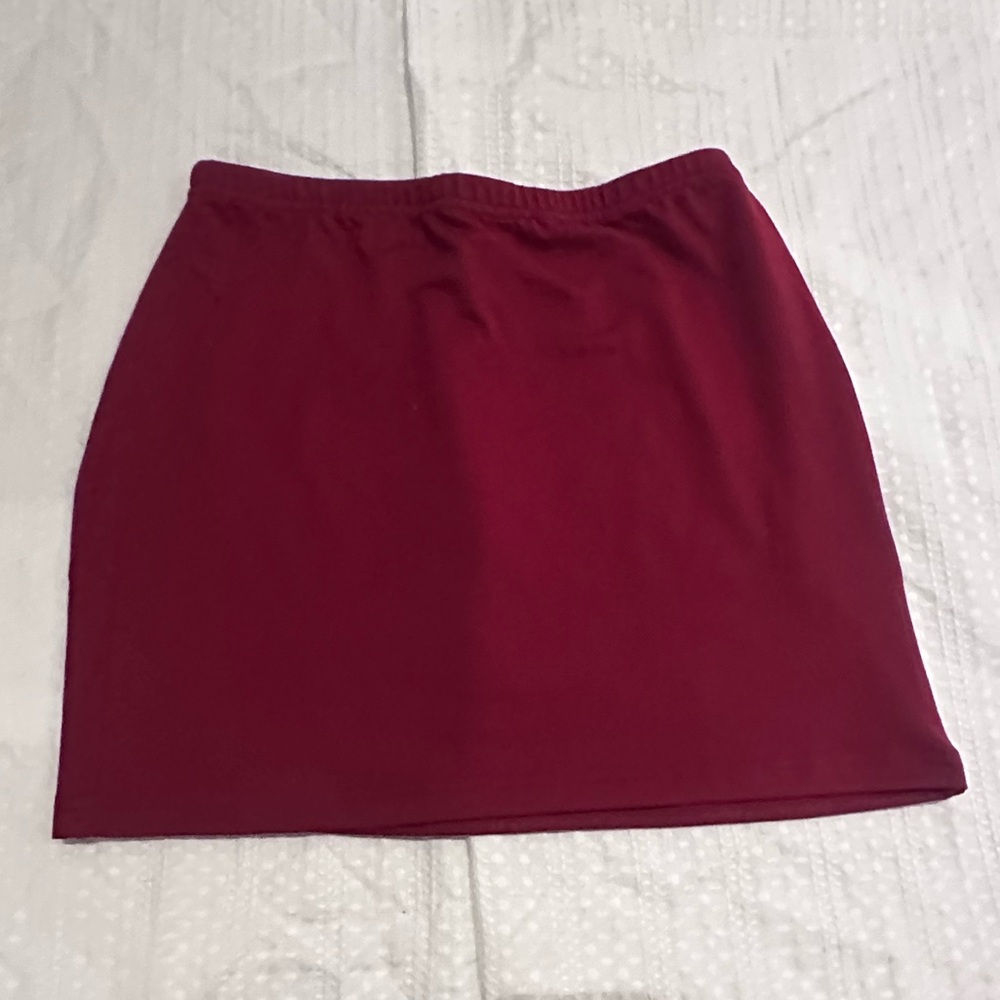 SHEIN Burgundy Mini Skirt